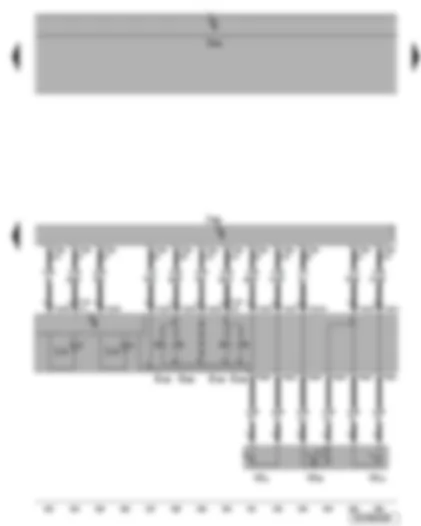 Wiring Diagram  VW PHAETON 2007 - Roof electronics control unit - rear interior light - rear left reading light - rear right reading light