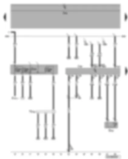Электросхемa  VW PHAETON 2015 - Блок управления для контроля аккумуляторной батареи - датчик температуры стартерной батареи - предохранители S204 - S205 - S206 - S207