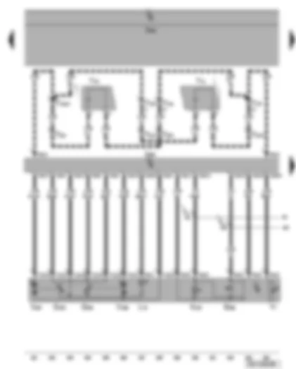 Wiring Diagram  VW PHAETON 2016 - Roof electronics control unit - switch for anti-dazzle mirror - potentiometer for interior mirror (horizontal - vertical) - motor for interior mirror - automatic anti-dazzle interior mirror