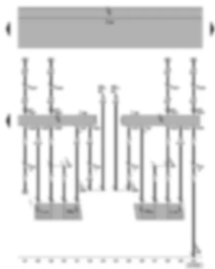 Wiring Diagram  VW PHAETON 2002 - Driver door control unit - front passenger door control unit - exterior mirror turn signal bulbs - entry light in exterior mirror