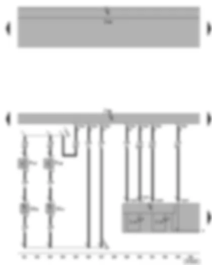 Wiring Diagram  VW PHAETON 2002 - Roof electronics control unit - driver and front passenger vanity mirror contact switch - driver and front passenger side illuminated vanity mirror