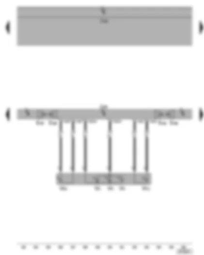 Wiring Diagram  VW PHAETON 2002 - Roof electronics control unit - front interior light - driver side reading light - front passenger reading light - front interior light button (door contact)
