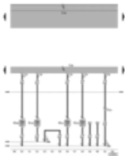 Wiring Diagram  VW PHAETON 2002 - Climatronic control unit - rear left footwell temperature sensor - rear right footwell temperature sensor - rear left and right centre console temperature sensor