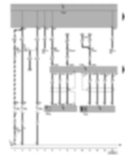 Wiring Diagram  VW PHAETON 2002 - Left headlight range control unit - left dipped beam bulb - front left turn signal bulb - left side light bulb