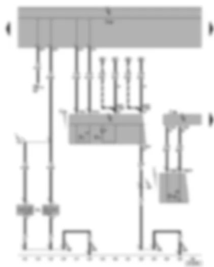 Wiring Diagram  VW PHAETON 2002 - Front information display and operating unit control unit - hazard warning light switch - dual tone horn - tank filler flap remote release switch