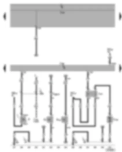 Wiring Diagram  VW PHAETON 2002 - Convenience system central control unit - brake light switch - reversing light switch - fuel tank flap release relay - tank filler flap locking motor - fuel tank cap switch