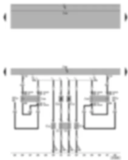 Wiring Diagram  VW PHAETON 2002 - Convenience system central control unit - heated rear window - heated rear window relay (heater circuit 1 and 2)