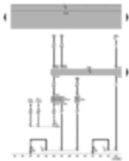 Wiring Diagram  VW PHAETON 2002 - Roof electronics control unit - glove compartment button - glove compartment light