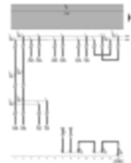 Wiring Diagram  VW PHAETON 2002 - Connection for: Telephone/telematics control unit - amplifier - front information display and operating unit control unit - navigation system with CD drive control unit - TV tuner