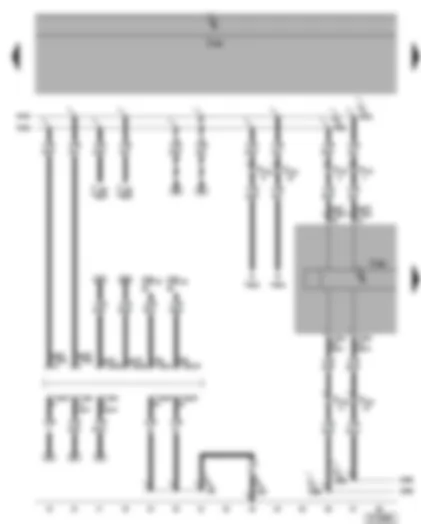 Wiring Diagram  VW PHAETON 2002 - Dash panel insert - connection for: Heater control unit - analogue clock - data bus diagnostic interface (in dash panel insert) - self-diagnosis connection (rear)