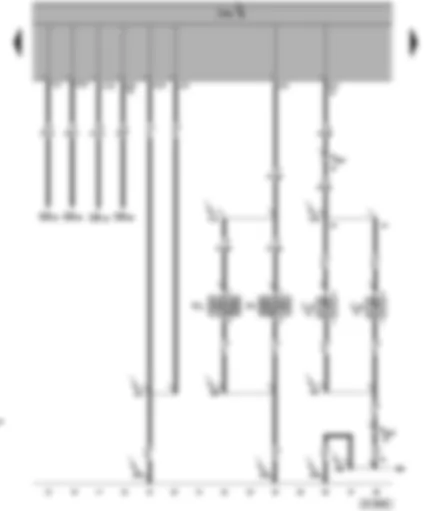 Электросхемa  VW PHAETON 2015 - Блок управления бортовой сети - лампы противотуманных фар - сигнал высокого тона - сигнал низкого тона