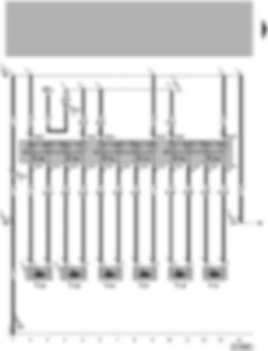 Wiring Diagram  VW PHAETON 2004 - Lumbar support height adjustment button - lumbar support height adjustment motor - lumbar support longitudinal adjustment button - lumber support longitudinal adjustment motor