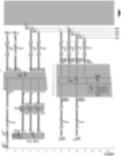 Wiring Diagram  VW PHAETON 2004 - Steering column electronics control unit - dash panel insert - airbag coil connector/return spring with slip ring - multifunction buttons on steering wheel - self-diagnosis connection