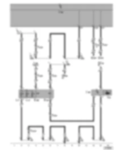Wiring Diagram  VW PHAETON 2004 - Rear roller blind control unit - parking aid button - rear roller blind switch - rear roller blind motor