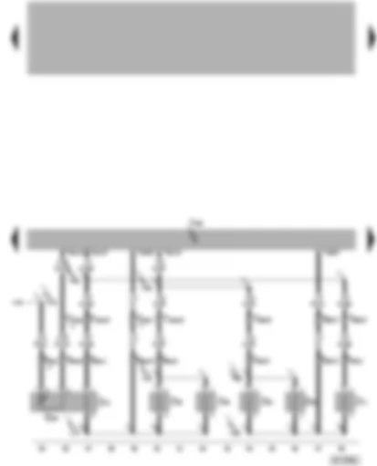 Электросхемa  VW PHAETON 2015 - Блок управления регулировки положения сиденья с функцией памяти - датчик температуры - нагревательный элемент подушки заднего сиденья - нагревательный элемент боковой поддержки сиденья