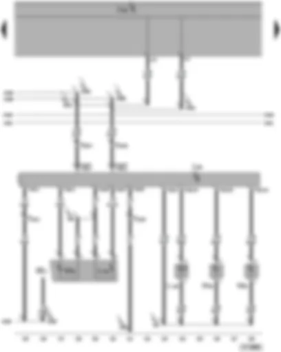 Wiring Diagram  VW PHAETON 2014 - Onboard supply control unit - front passenger door control unit - entry light in exterior mirror - door warning lamps