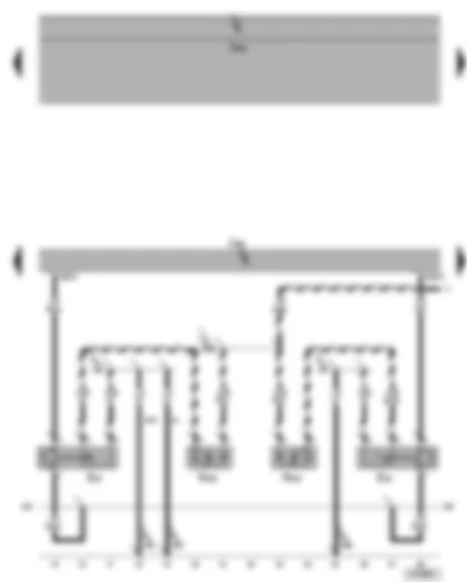 Wiring Diagram  VW PHAETON 2002 - Airbag control unit - driver side belt switch - front passenger side belt switch - belt inertia reel magnet