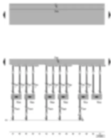 Wiring Diagram  VW PHAETON 2002 - Airbag control unit - curtain airbag igniter - rear side airbag igniter - front passenger airbag igniter