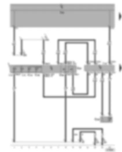 Wiring Diagram  VW PHAETON 2002 - Adaptive suspension control unit - adaptive suspension button - shock absorber damping adjustment button - compressor temperature sender for adaptive suspension system