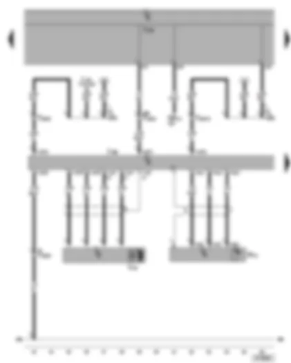 Wiring Diagram  VW PHAETON 2002 - Right headlight range control unit - right headlight range control motor - right headlight dipped beam bulb
