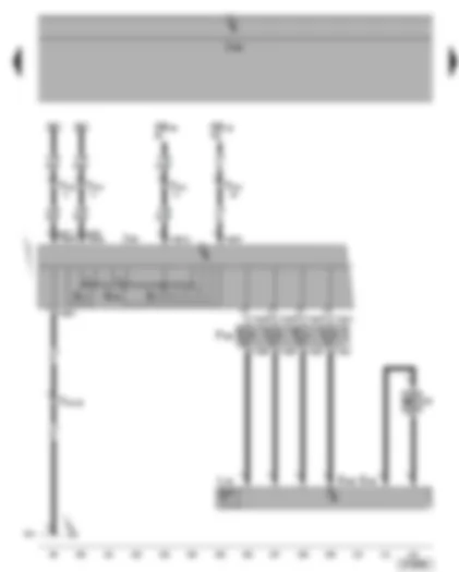 Wiring Diagram  VW PHAETON 2002 - Steering column electronics control unit - turn signal switch - parking light switch - headlight dipper/flasher switch - horn plate