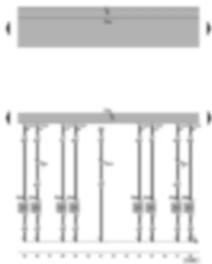 Wiring Diagram  VW PHAETON 2004 - Motronic control unit - injectors