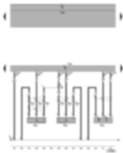 Wiring Diagram  VW PHAETON 2004 - Motronic control unit - engine speed sender - knock sensor 1 - knock sensor 2
