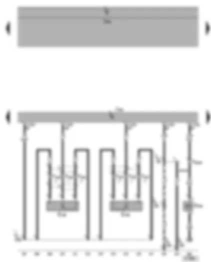 Wiring Diagram  VW PHAETON 2004 - Engine control unit 2 - solenoid valve 2 for activated charcoal filter - knock sensor 3 - knock sensor 4
