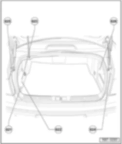VW PHAETON 2015 Перечень точек соединения с массой в багажном отсеке