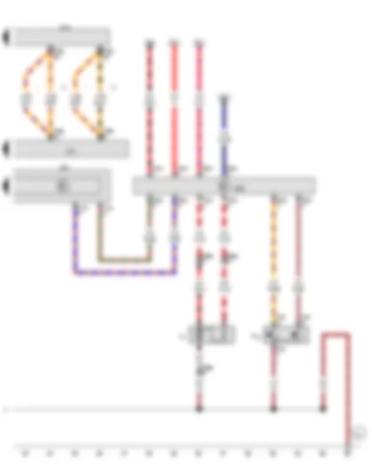 Wiring Diagram  VW POLO 2014 - Radiator fan thermal switch - Radiator fan control unit - Air conditioning system control unit - Onboard supply control unit - Radiator fan