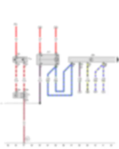 Wiring Diagram  VW POLO 2011 - Radiator fan thermal switch - Terminal 30 voltage supply relay - Engine control unit - Radiator fan