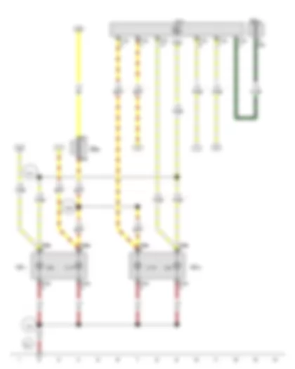 Wiring Diagram  VW POLO 2015 - Onboard supply control unit - Left fog light bulb - Right fog light bulb - Left daytime running light bulb - Right daytime running light bulb - Left fog light - Right fog light