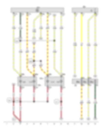 Wiring Diagram  VW POLO 2017 - Rotary light switch - Fog light switch - Onboard supply control unit - Left fog light bulb - Right fog light bulb - Left daytime running light bulb - Right daytime running light bulb - Left fog light - Right fog light