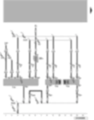 Wiring Diagram  VW POLO 2001 - Headlight range control unit - right headlight range control motor - left headlight range control motor - self-diagnosis connection