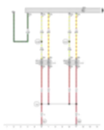 Wiring Diagram  VW POLO 2011 - Onboard supply control unit - Left fog light bulb - Right fog light bulb - Left daytime running light bulb - Right daytime running light bulb - Left static cornering light - Right static cornering light