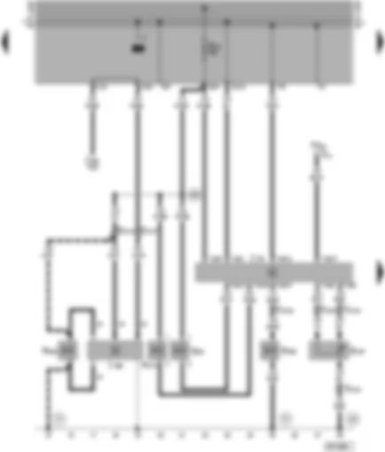 Wiring Diagram  VW POLO 1995 - Automatic glow period control unit - idling speed boost valve - EGR two-way valve - commencement of injection valve - load signal potentiometer - fuel cut-off valve