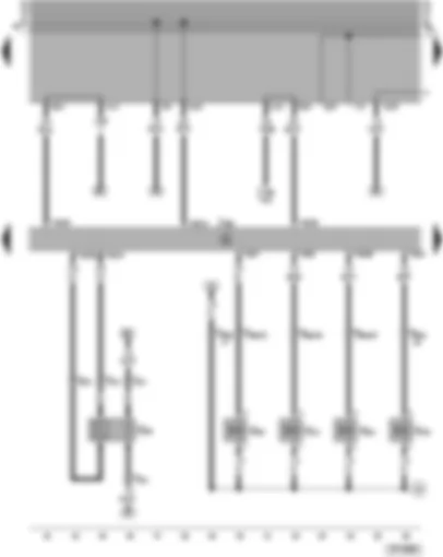 Wiring Diagram  VW POLO 1995 - 1AV control unit (injection system) - injectors - Lambda probe