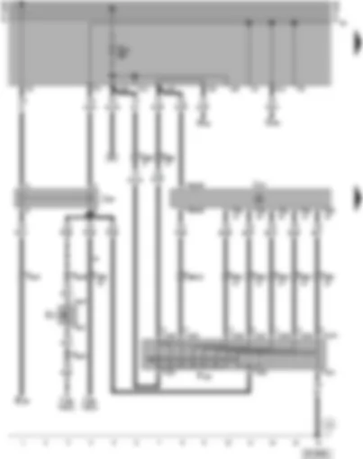 Wiring Diagram  VW POLO 1996 - Automatic gearbox control unit - starter inhibitor relay - multi-function switch