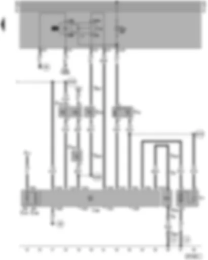 Wiring Diagram  VW POLO 1996 - Air conditioner pressure switch - idling speed boost - radiator fan control unit - air conditioner cut-off - radiator fan