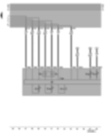 Wiring Diagram  VW POLO 1997 - Dash panel insert - fuel gauge - coolant shortage and coolant temperature warning/gauge - optical and acoustic oil pressure warning