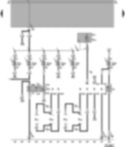 Wiring Diagram  VW POLO 1999 - Radio connection - heated rear window switch - cigarette lighter