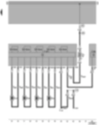 Wiring Diagram  VW POLO 1998 - ABS control unit - inlet valves - dash panel insert - self-diagnosis connection