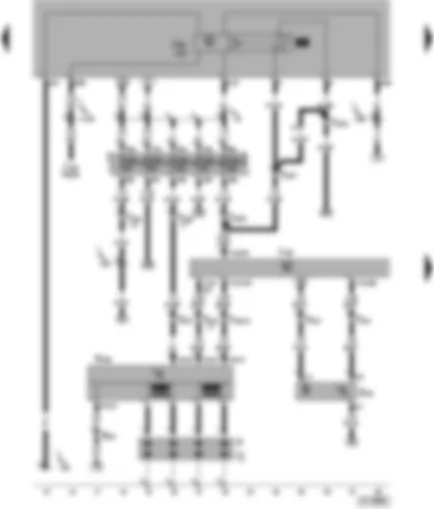 Wiring Diagram  VW POLO 2000 - Motronic control unit - hall sender - ignition transformer - spark plug connector - spark plugs - fuel shut-off control unit (crash)