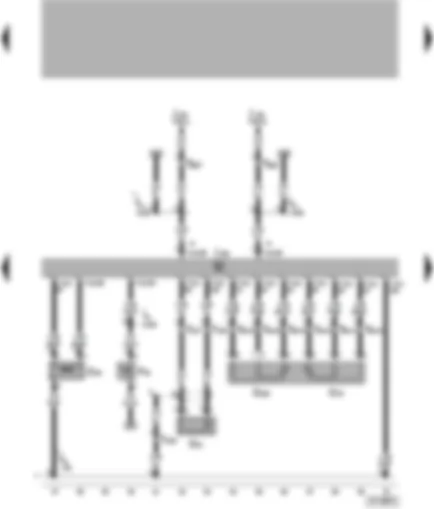 Wiring Diagram  VW POLO 2001 - Motronic control unit - engine speed sender - knock sensor I - accelerator pedal position sender - clutch pedal switch
