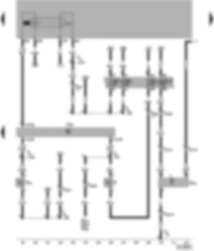 Wiring Diagram  VW POLO 2000 - Motronic control unit - speedometer sender (hall sender - on gearbox) - brake light switch - cruise control system brake pedal switch (diesel direct injection system) - fuel pump relay