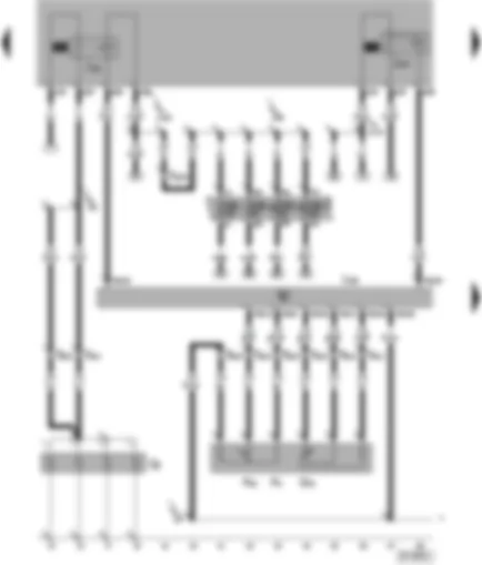 Wiring Diagram  VW POLO 2000 - Diesel direct injection system control unit - relay for glow plugs - glow plugs (engine) - terminal 30 voltage supply relay  -kick-down switch - idling switch - accelerator pedal position sender