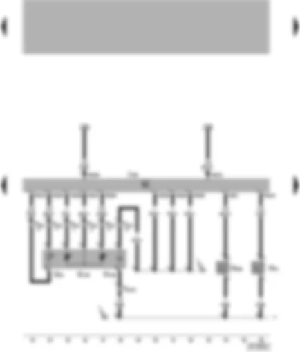 Wiring Diagram  VW POLO 2000 - Diesel direct injection system control unit - charge pressure control solenoid valve - intake manifold flap change-over valve - fuel temperature sender - modulating piston movement sender - metering adjuster