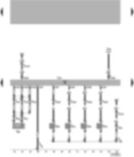 Wiring Diagram  VW POLO 2000 - Motronic control unit - knock sensor 1 - injector cylinder 1 - injector cylinder 2 - injector cylinder 3 - injector cylinder 4