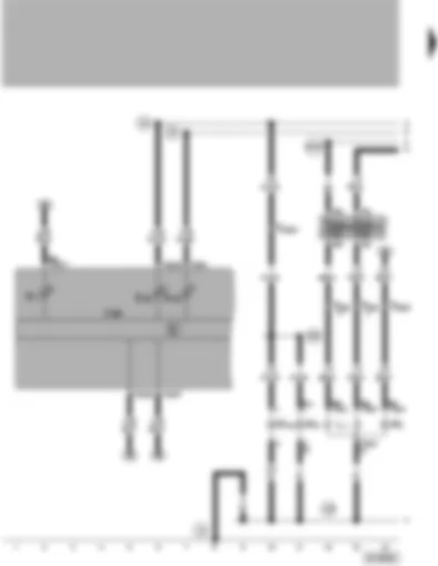 Wiring Diagram  VW POLO 2000 - Control unit with display in dash panel insert - main beam warning lamp - twin filament bulb for headlight left