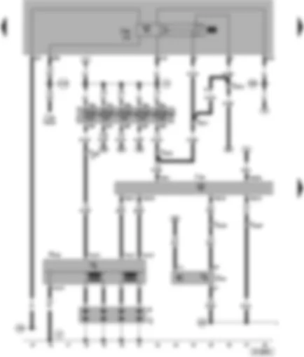 Wiring Diagram  VW POLO 2000 - Motronic control unit - hall sender - ignition transformer - spark plug connector - spark plugs - fuel shut-off control unit (crash)